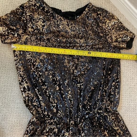 Shoshanna Gold Sequin Zena Back Tie Romper Size 4 - Picture 7 of 10